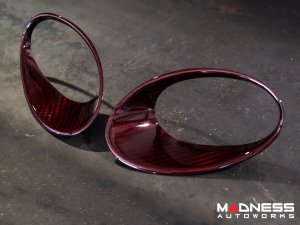  FIAT 500 Driving Lights Frames - Carbon Fiber - NA Model - Red Candy